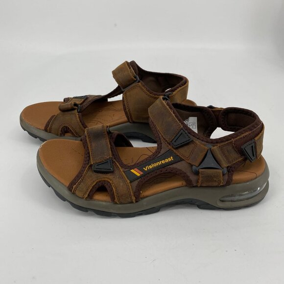 Visionreast Brown Hook & Loop Classic Sandals | Size 46EU - Picture 3 of 7